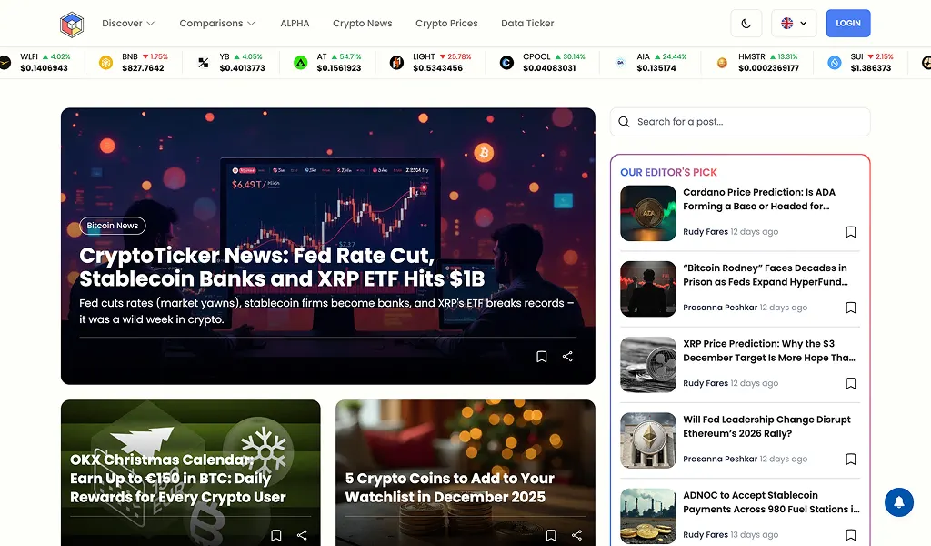 Cryptoticker.io screenshot