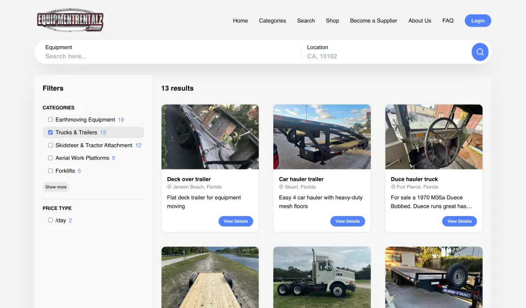 EquipmentRentalz screenshot